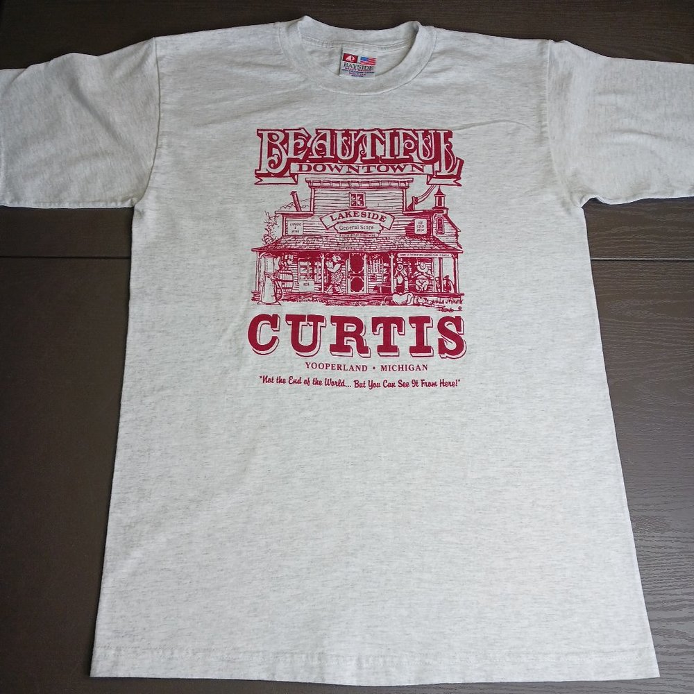 Vintage Bay Side Heavyweight Yooperland Curtis Michigan T-Shirt Size Medium